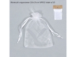 WORECZKI ORGANZA 10x15CM BIALE 10SZT 626
