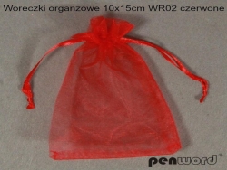 WORECZKI ORGANZA 10x15CM CZERW.10SZT 998