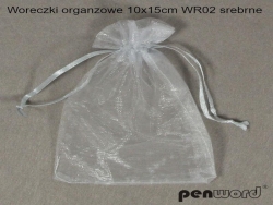 WORECZKI ORGANZA 10x15CM SREBN.10SZT 974
