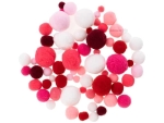 POMPONY POM52 ROZOWY I BIALY 6985