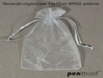 WORECZKI ORGANZA 10x15CM SREBN.10SZT 974
